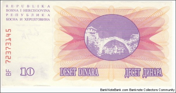 10 Dinara Banknote