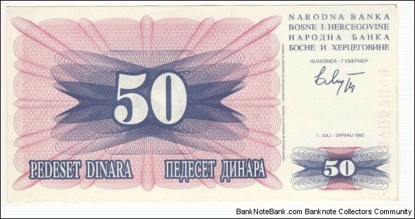 Banknote from Bosnia year 1992