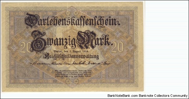 Banknote from Germany year 1914