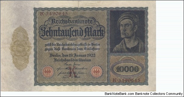 10.000 Mark(Weimar Republic 1922) Banknote