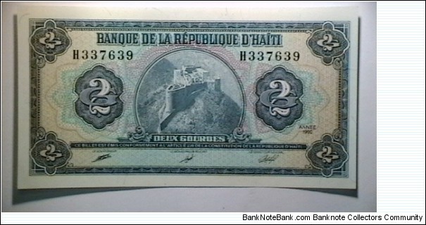 Haiti ND(1990) 2 gourdes  KP 254  Banknote