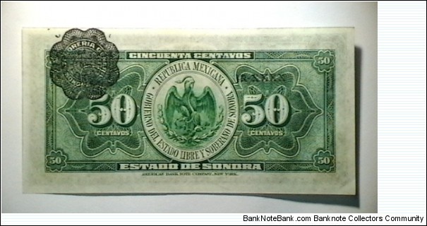 Banknote from Mexico year 1915