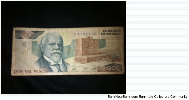 Dos Mil Pesos
Series AW
July 19, 1985

This is for sale. Offer me a price. Banknote