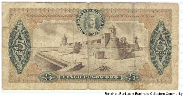 Banknote from Colombia year 1968