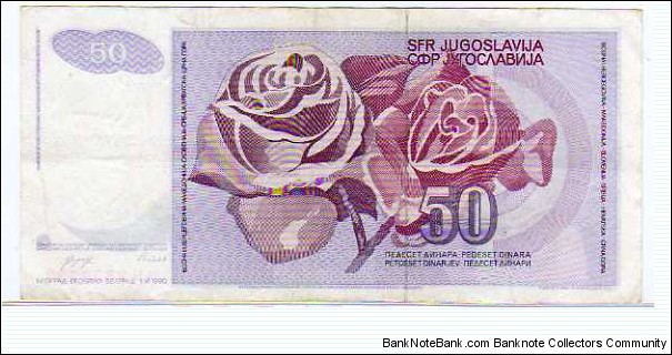 Banknote from Yugoslavia year 1990