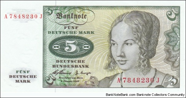 Germany P18a (5 mark 2/1-1960) Banknote