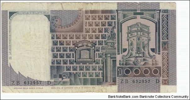 Banknote from Italy year 1978