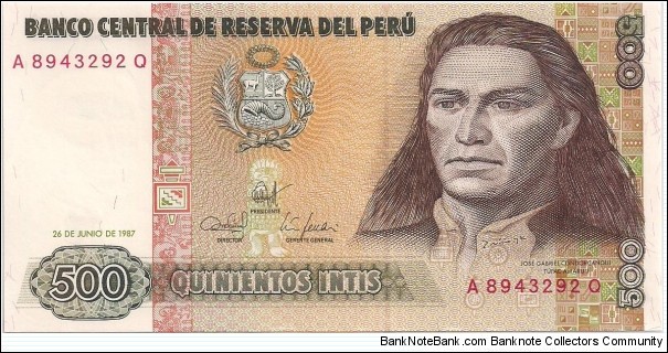 500 Intis Banknote