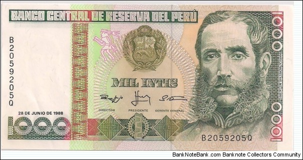 1000 Intis Banknote