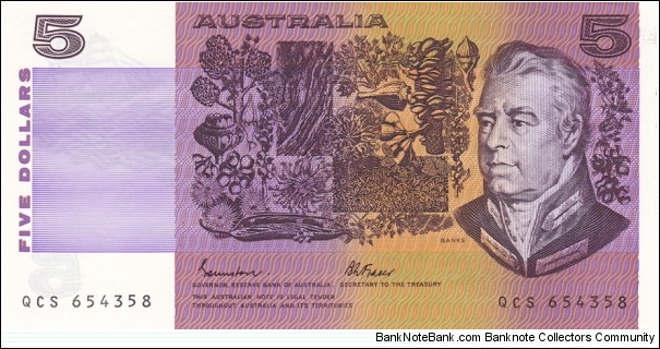 Australia P44e (5 dollar 1985) Banknote