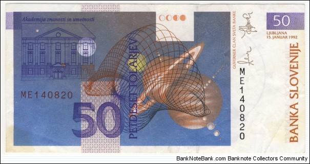 Banknote from Slovenia year 1992