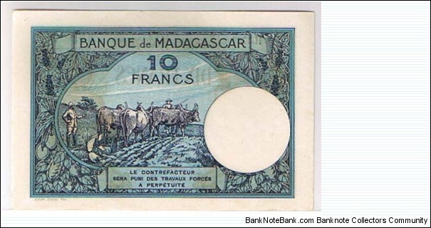 Banknote from Madagascar year 1937