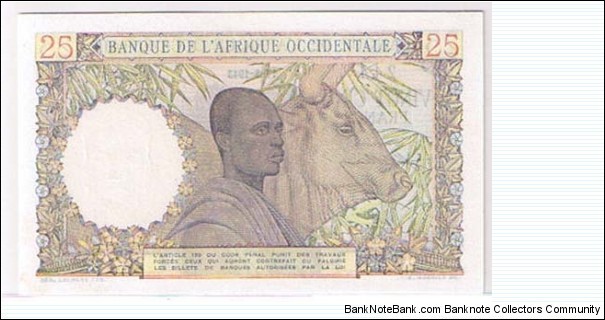 Banknote from West African States year 1943