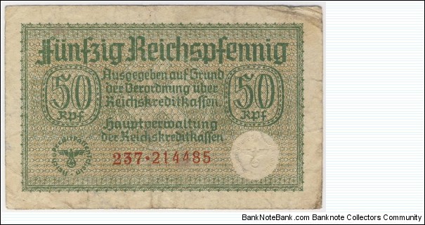 50 Reichspfennig/german occupied territory(Third Reich 1939-1945)  Banknote