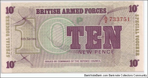 10 Pence, British Armed Forces Banknote