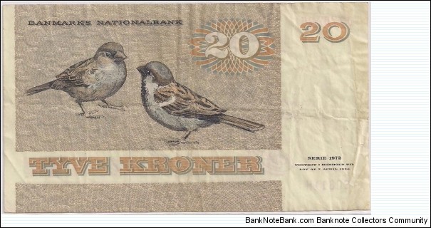 Banknote from Denmark year 1972