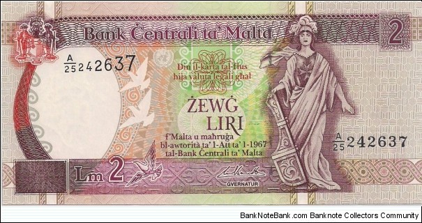 2 Liri Banknote