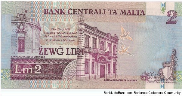 Banknote from Malta year 1989