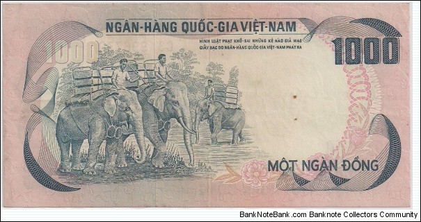 Banknote from Vietnam year 1972