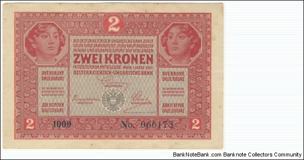 2 Kronen/Korona- Austro/Hungarian Empire  Banknote