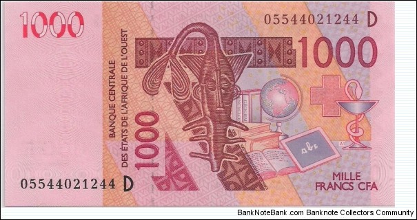 1000 Francs , The Central Bank of West African States is a central bank serving the eight west African countries (BCEAO) Serial D Mali  Banknote