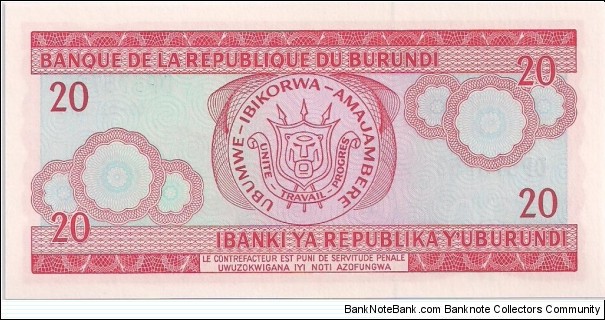 Banknote from Burundi year 2005
