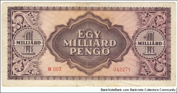 Banknote from Hungary year 1946