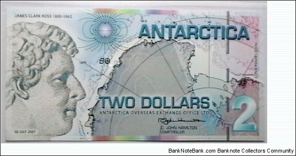 Antartica 2007 2 Dollar  Banknote