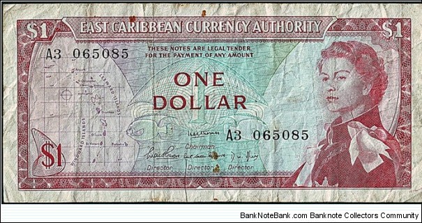 East Caribbean Territories N.D. 1 Dollar. Banknote