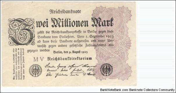 2.000.000 Mark(Weimar Republic 1923) Banknote