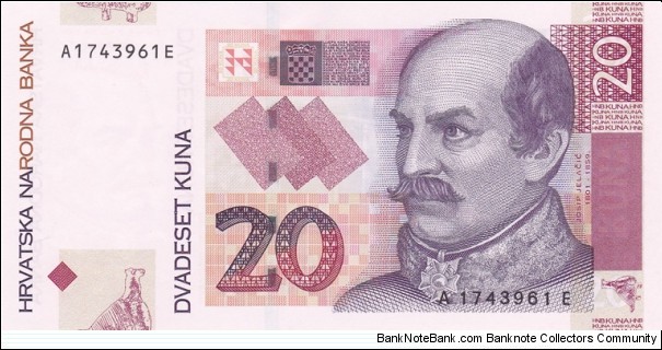 Croatia P39 (20 kuna 7/3-2001) Banknote