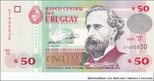 Uruguay P87 (50 pesos uruguayos 2008) Banknote