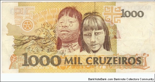 Banknote from Brazil year 1991