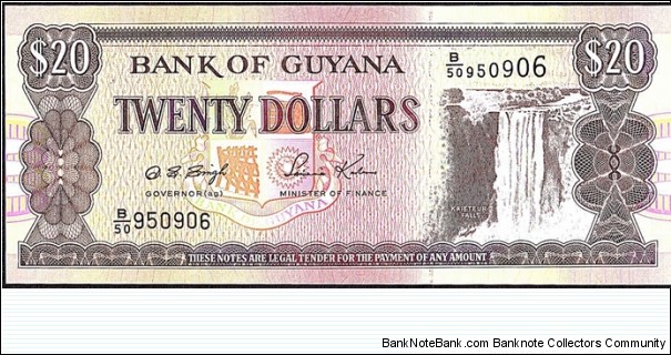 Guyana N.D. 20 Dollars. Banknote