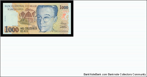 Brazil, 1000 Cruzeiros Reais, ND(1993), P240 Banknote
