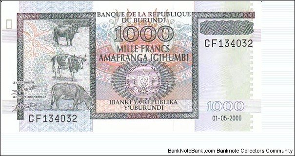 Burundi 1000 Francs. Banknote for SWAP/SELL. SELL PRICE IS: $4.0 Banknote