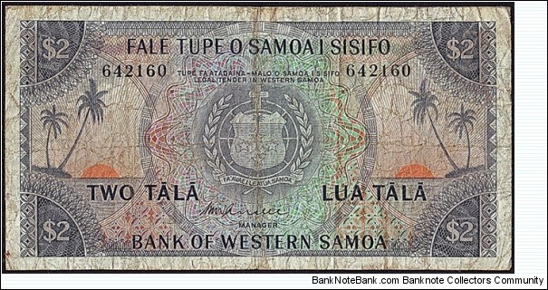 Western Samoa N.D. 2 Tala. Banknote