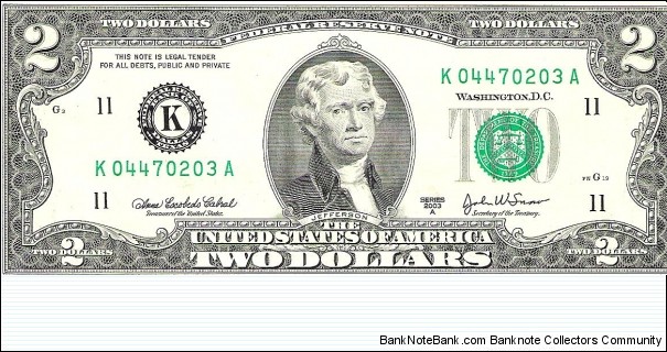 2 US$ Banknote