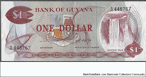 Guyana N.D. 1 Dollar.

Serial number printed unevenly. Banknote