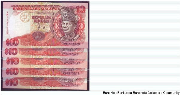 MALAYSIA : COMPLETE PREFIX BA BANK NOTES PRINTERS SignED by Jaafar Hussin Banknote