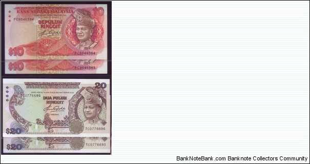 PAIR RM10 & RM20
SIGNED BY AZIZ TAHA Banknote