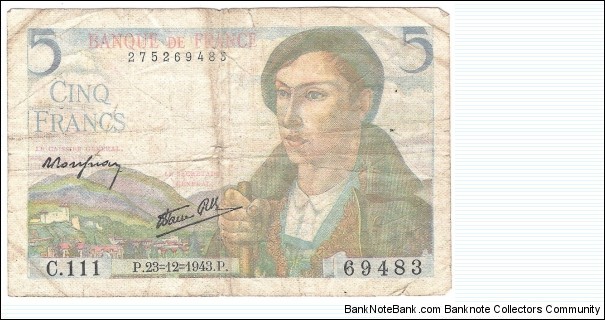 5 Francs(1943) Banknote