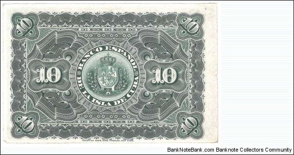 Banknote from Cuba year 1896