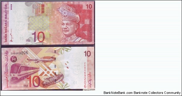 REPLACEMENT RM10. PREFIX ZA. SIGNED BY AHMAD DON AT LEFT CORNER Banknote