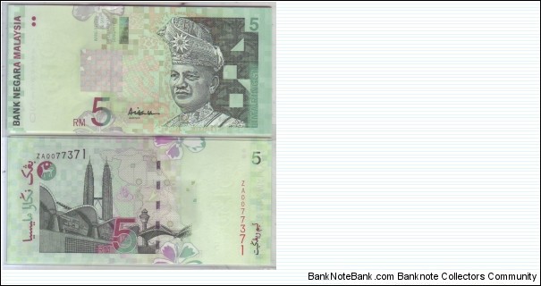 REPLACEMENT 5RINGGIT. PREFIX ZA. SIGNED BY ALI ABUL HASSAN  Banknote
