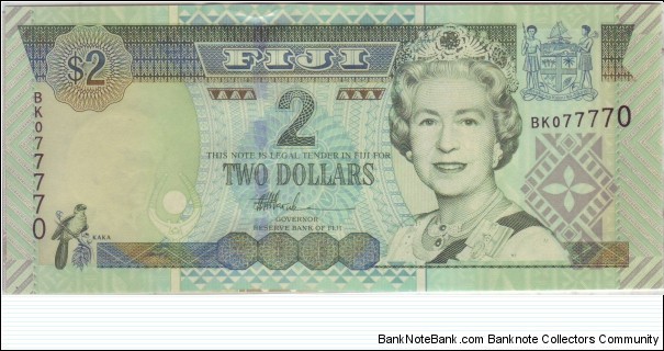 2 DOLLAR with radar number 077770 Banknote