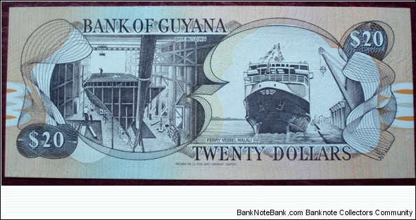 Banknote from Guyana year 1996