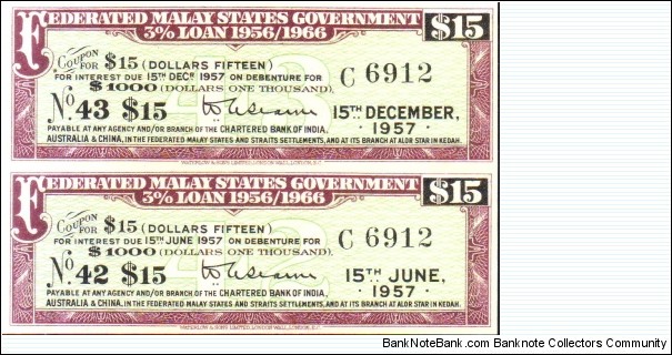 WAR LOAN 1956-66
$15.00 Banknote