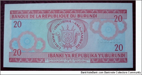 Banknote from Burundi year 1997