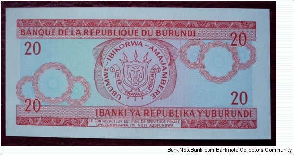 Banknote from Burundi year 2005